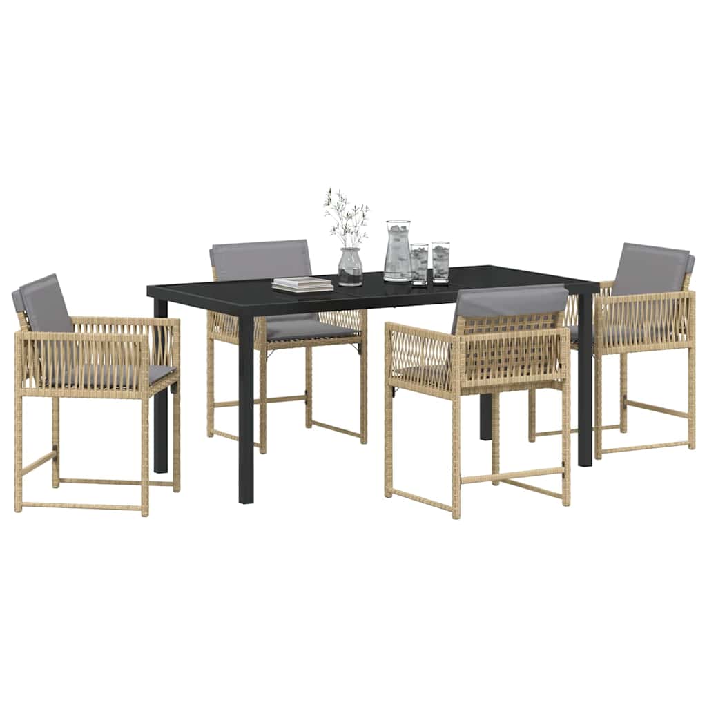 Have Spisebordssæt 5 pcs Beige polyrattan