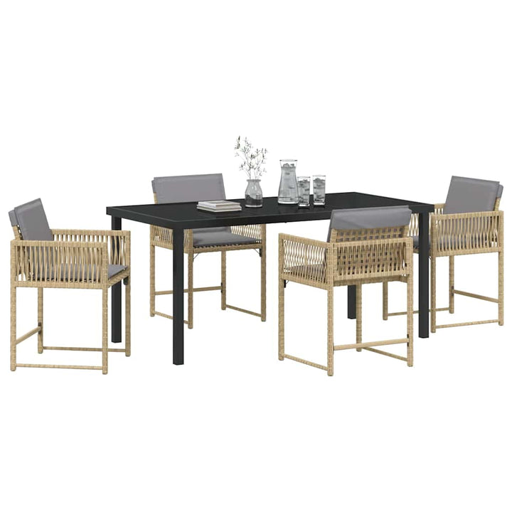 Have Spisebordssæt 5 pcs Beige polyrattan