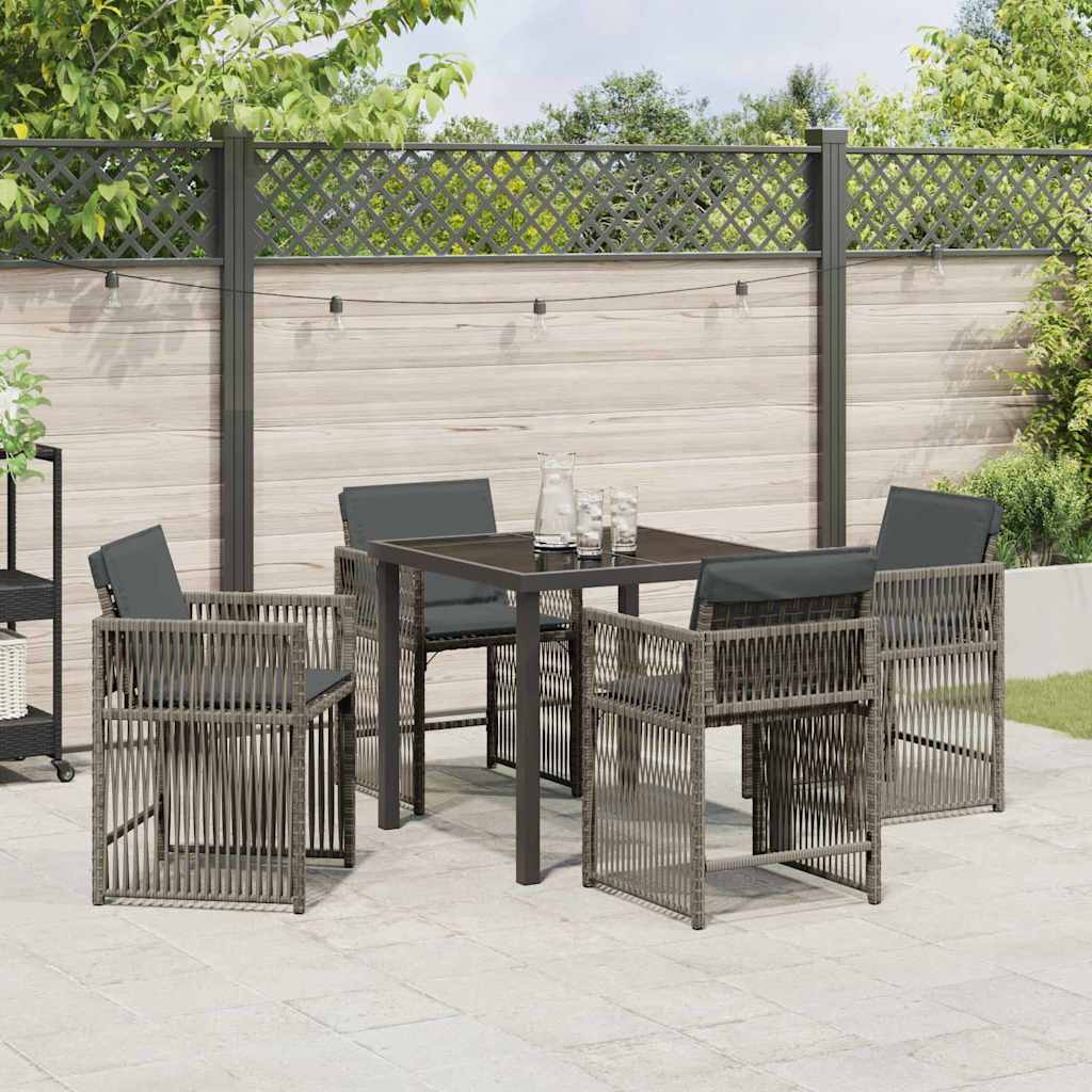 Have Spisebordssæt 5 pcs Grå polyrattan