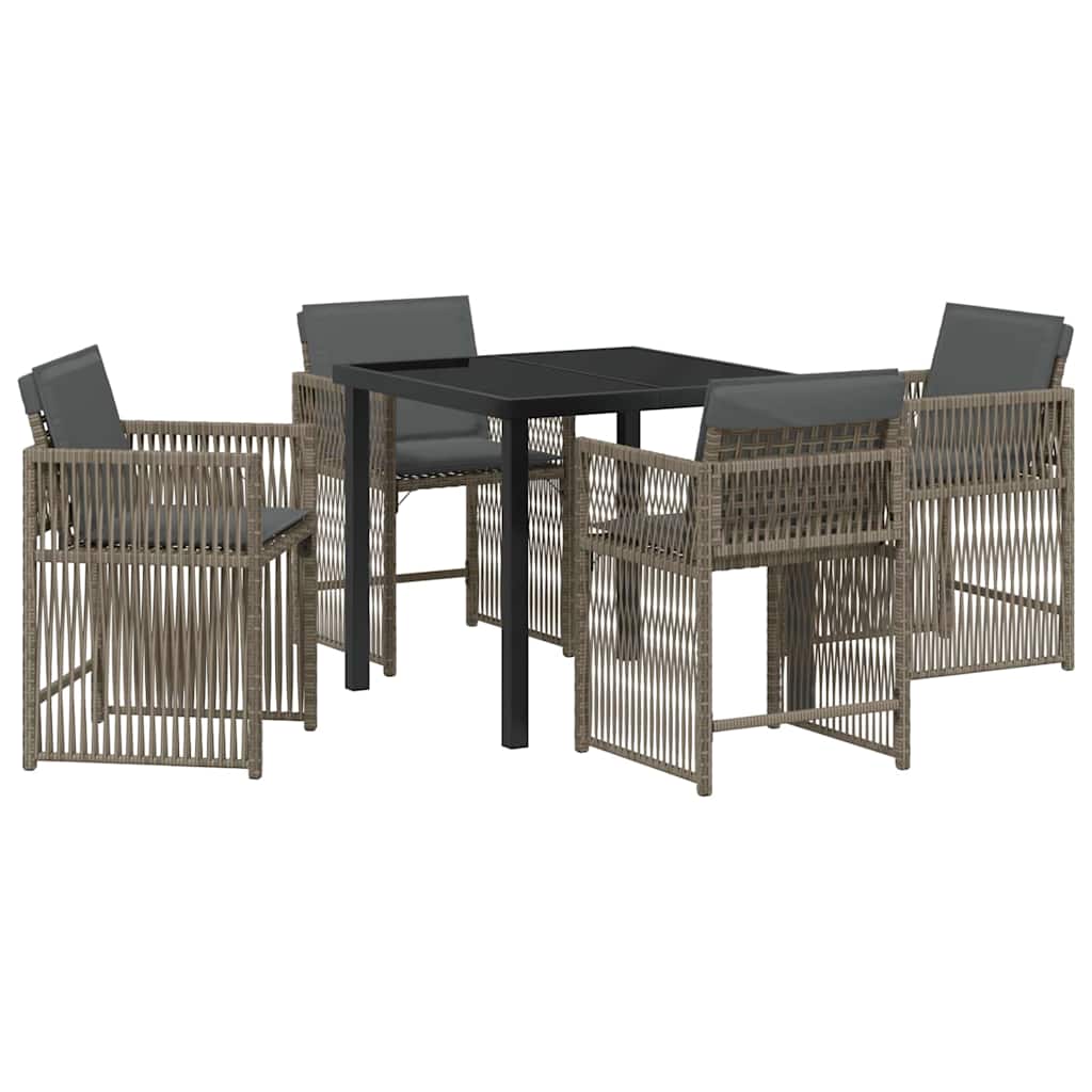 Have Spisebordssæt 5 pcs Grå polyrattan