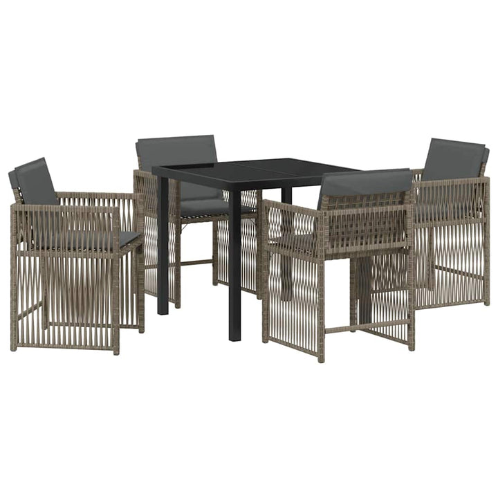 Have Spisebordssæt 5 pcs Grå polyrattan