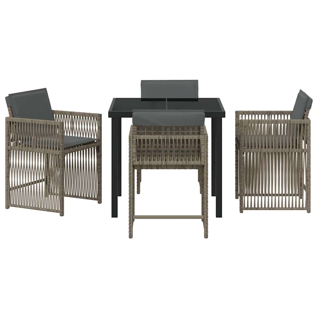 Have Spisebordssæt 5 pcs Grå polyrattan