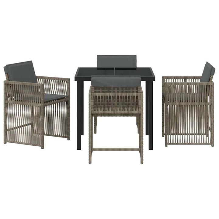 Have Spisebordssæt 5 pcs Grå polyrattan
