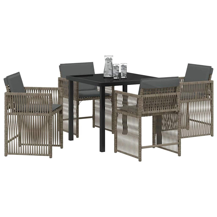 Have Spisebordssæt 5 pcs Grå polyrattan