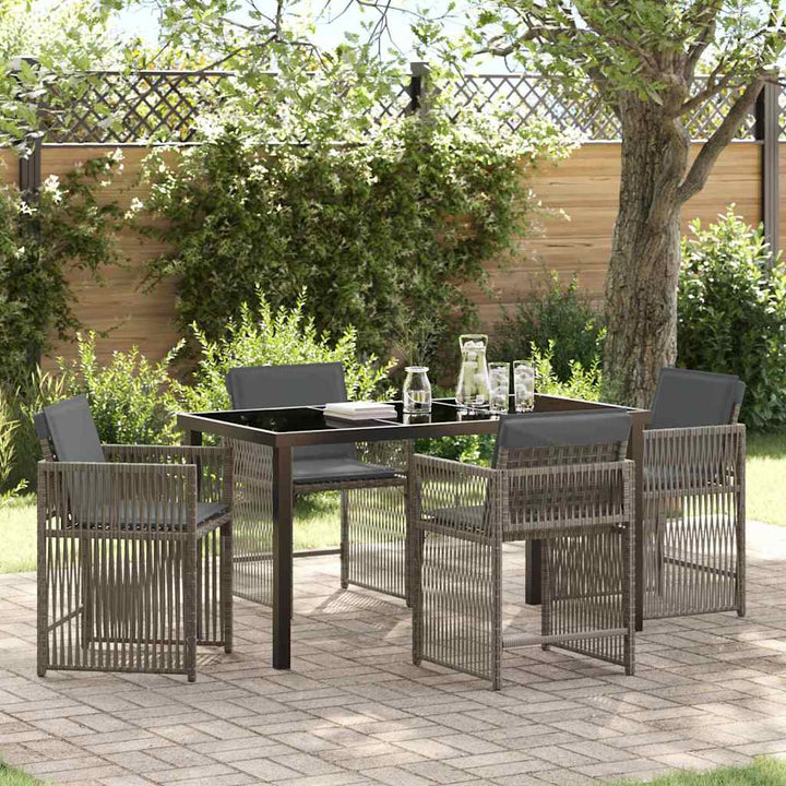 Have Spisebordssæt 5 pcs Grå polyrattan