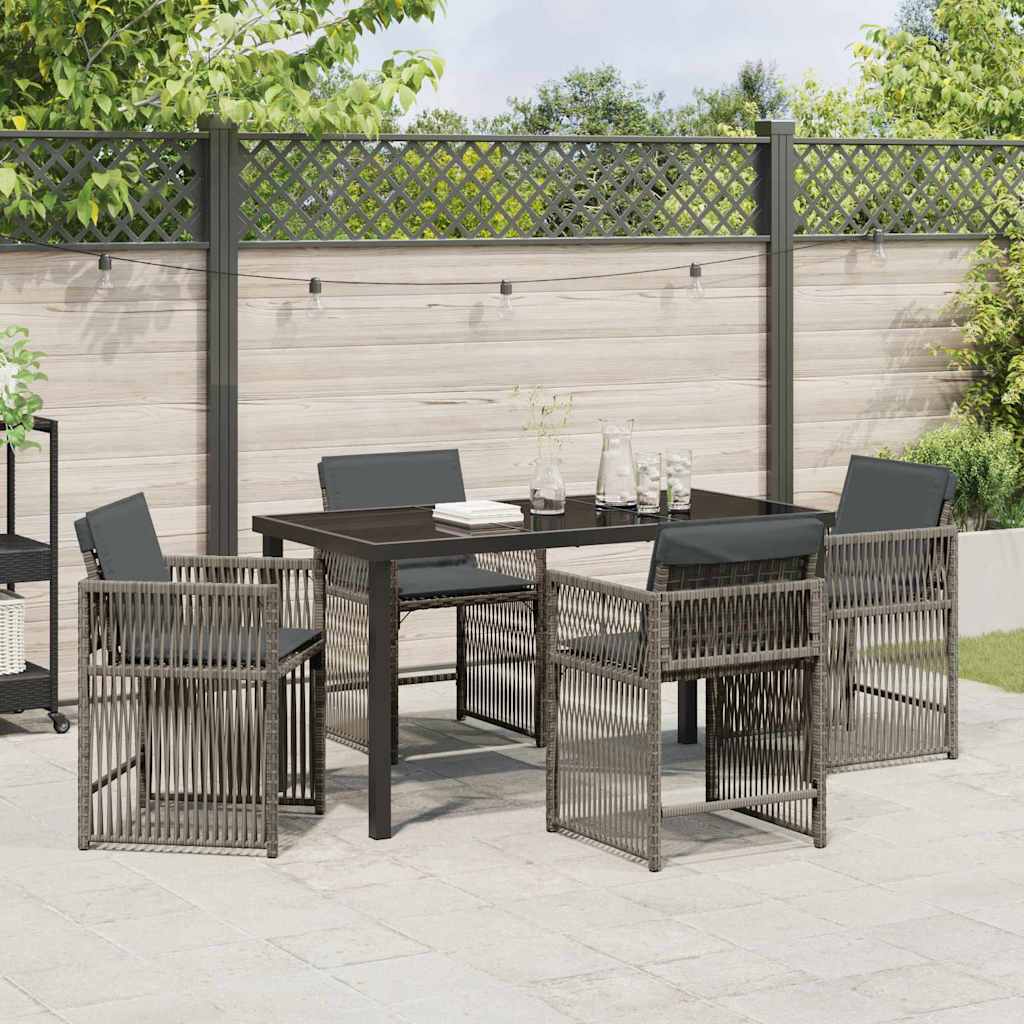 Have Spisebordssæt 5 pcs Grå polyrattan