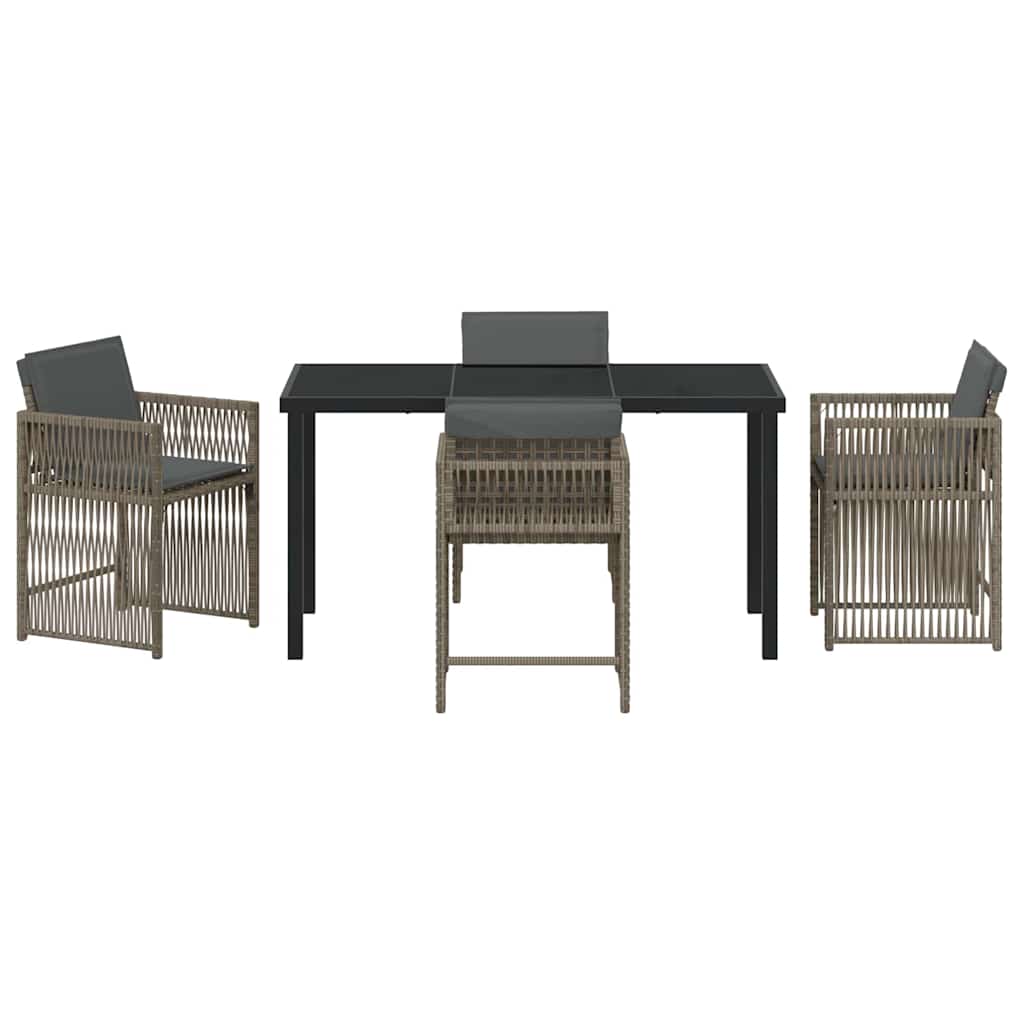 Have Spisebordssæt 5 pcs Grå polyrattan
