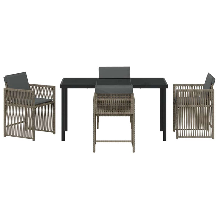 Have Spisebordssæt 5 pcs Grå polyrattan