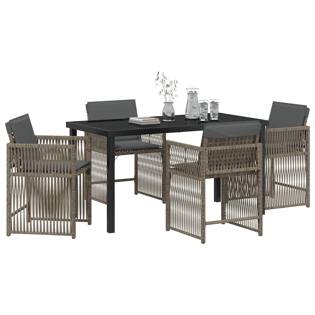 Have Spisebordssæt 5 pcs Grå polyrattan