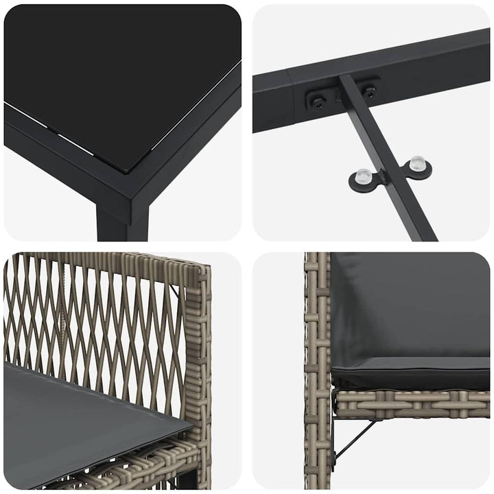 Have Spisebordssæt 5 pcs Grå polyrattan