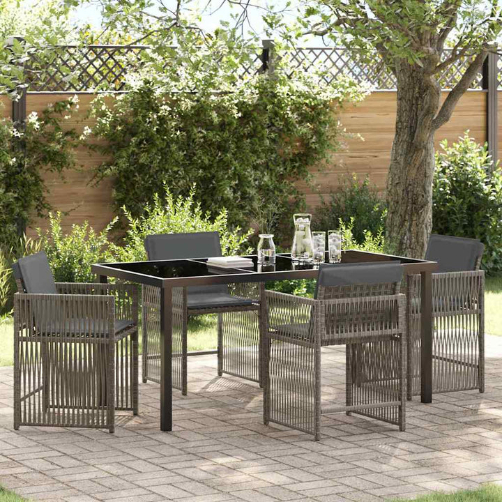 Have Spisebordssæt 5 pcs Grå polyrattan