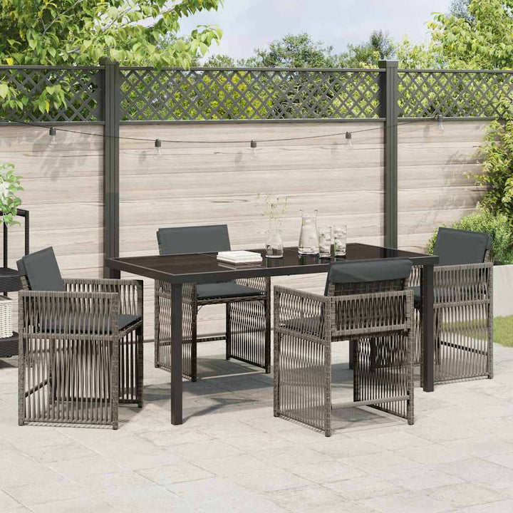 Have Spisebordssæt 5 pcs Grå polyrattan