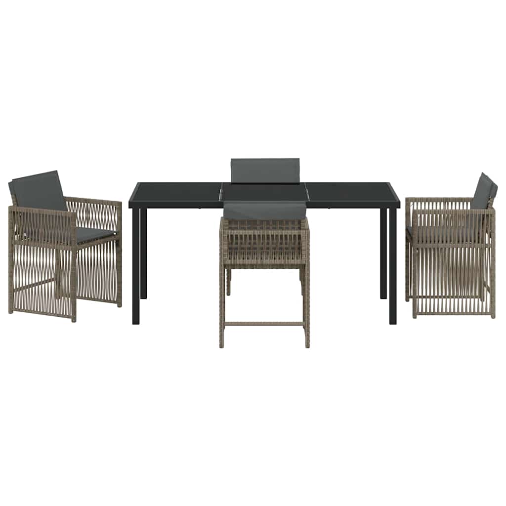 Have Spisebordssæt 5 pcs Grå polyrattan