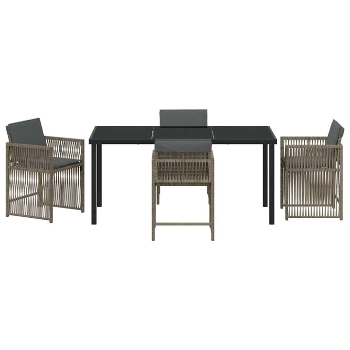 Have Spisebordssæt 5 pcs Grå polyrattan