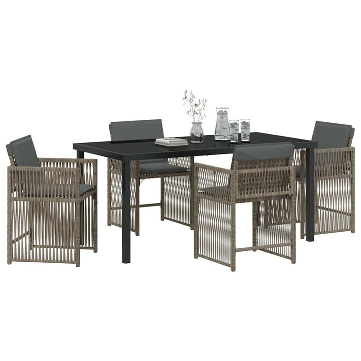 Have Spisebordssæt 5 pcs Grå polyrattan