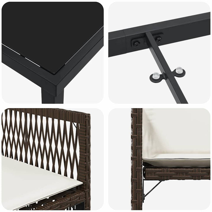 Have Spisebordssæt 5 pcs Brun polyrattan