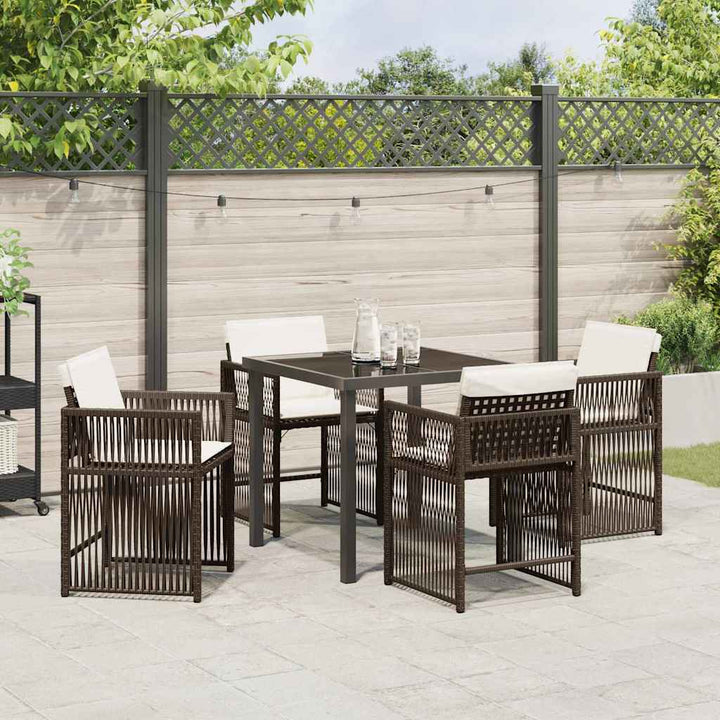 Have Spisebordssæt 5 pcs Brun polyrattan