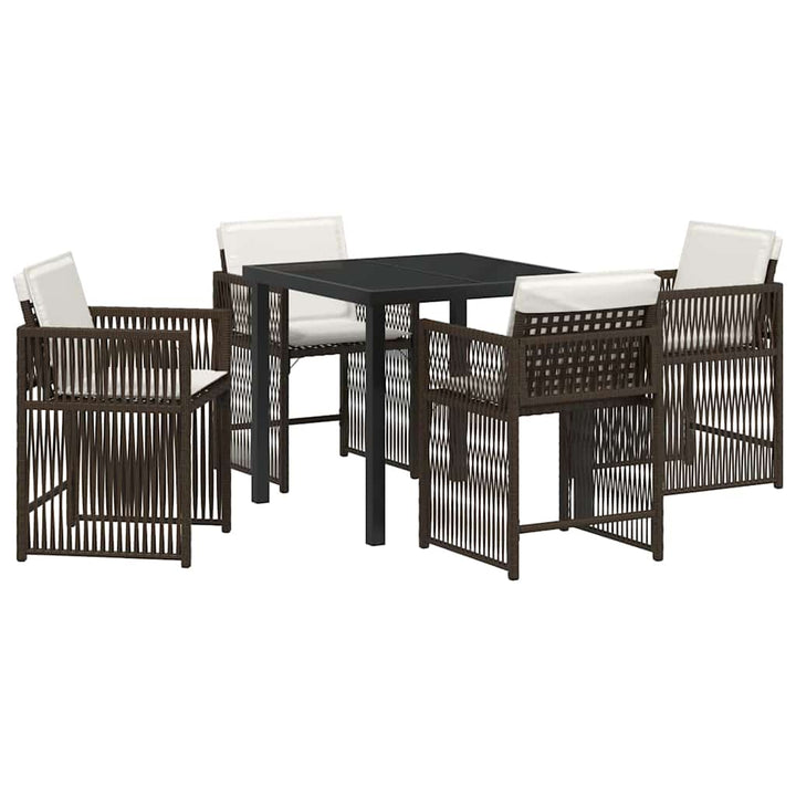 Have Spisebordssæt 5 pcs Brun polyrattan