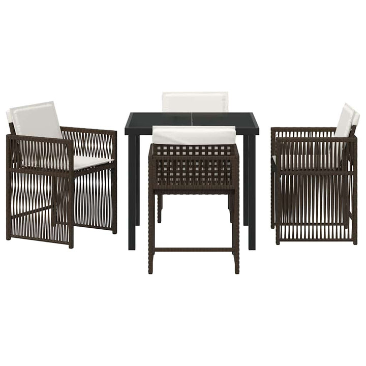 Have Spisebordssæt 5 pcs Brun polyrattan