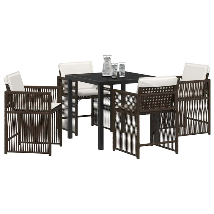 Have Spisebordssæt 5 pcs Brun polyrattan