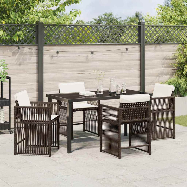 Have Spisebordssæt 5 pcs Brun polyrattan