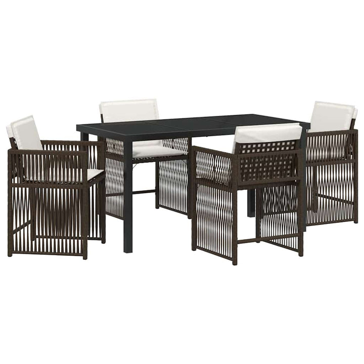 Have Spisebordssæt 5 pcs Brun polyrattan