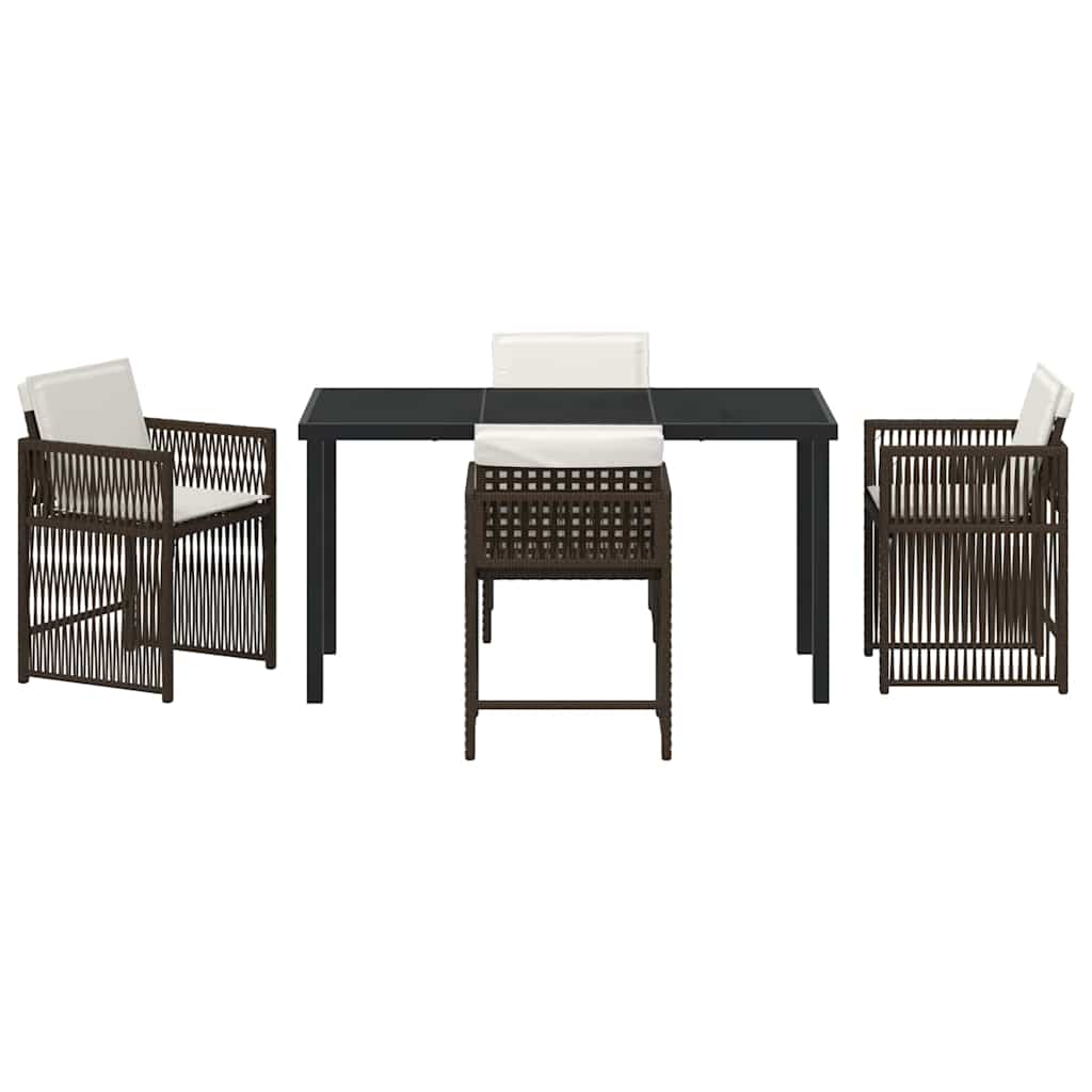 Have Spisebordssæt 5 pcs Brun polyrattan
