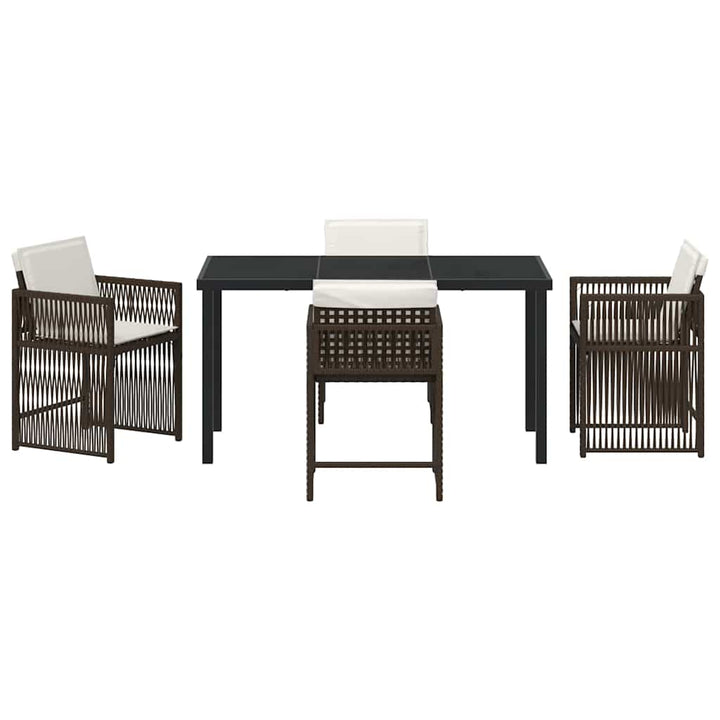 Have Spisebordssæt 5 pcs Brun polyrattan