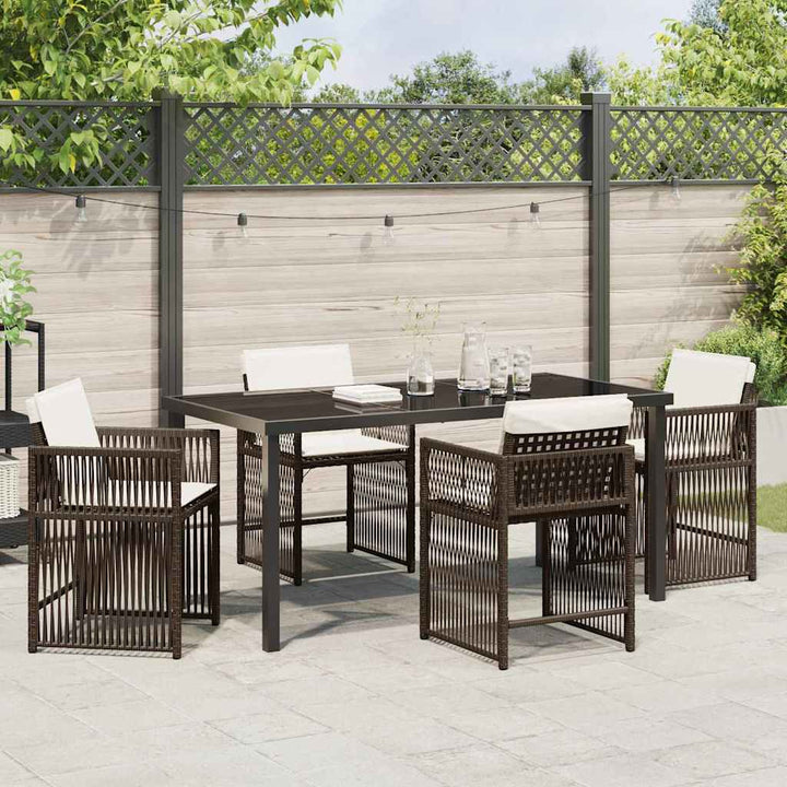 Have Spisebordssæt 5 pcs Brun polyrattan