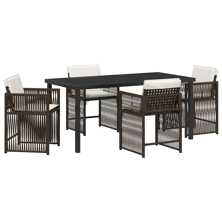 Have Spisebordssæt 5 pcs Brun polyrattan