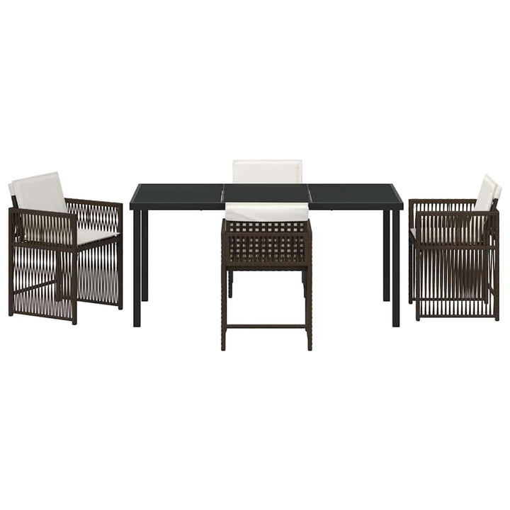 Have Spisebordssæt 5 pcs Brun polyrattan