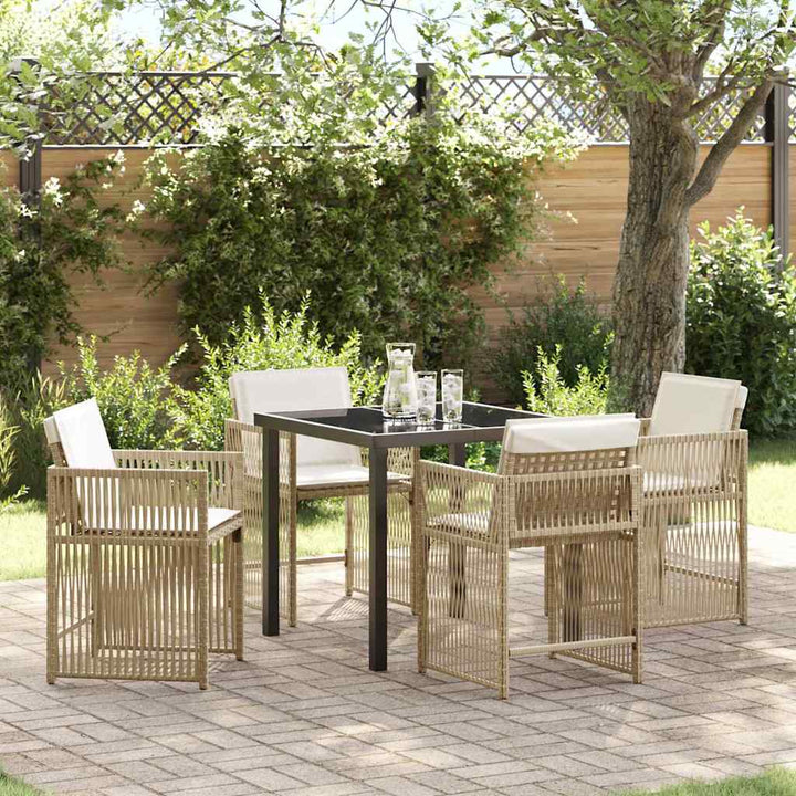 Have Spisebordssæt 5 pcs Beige polyrattan