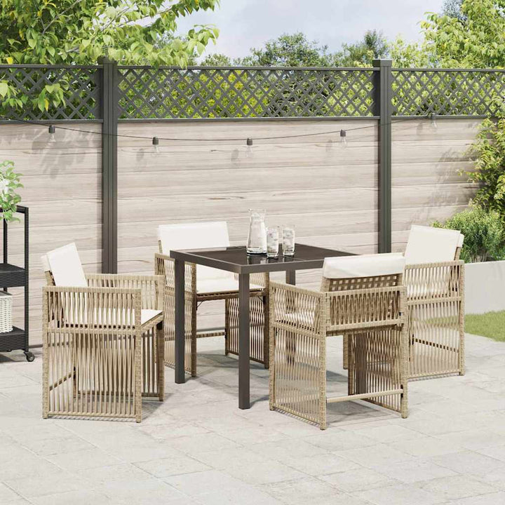 Have Spisebordssæt 5 pcs Beige polyrattan