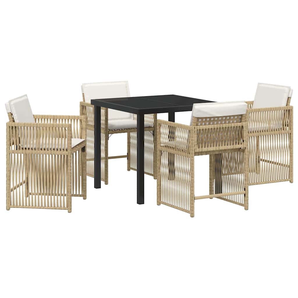 Have Spisebordssæt 5 pcs Beige polyrattan
