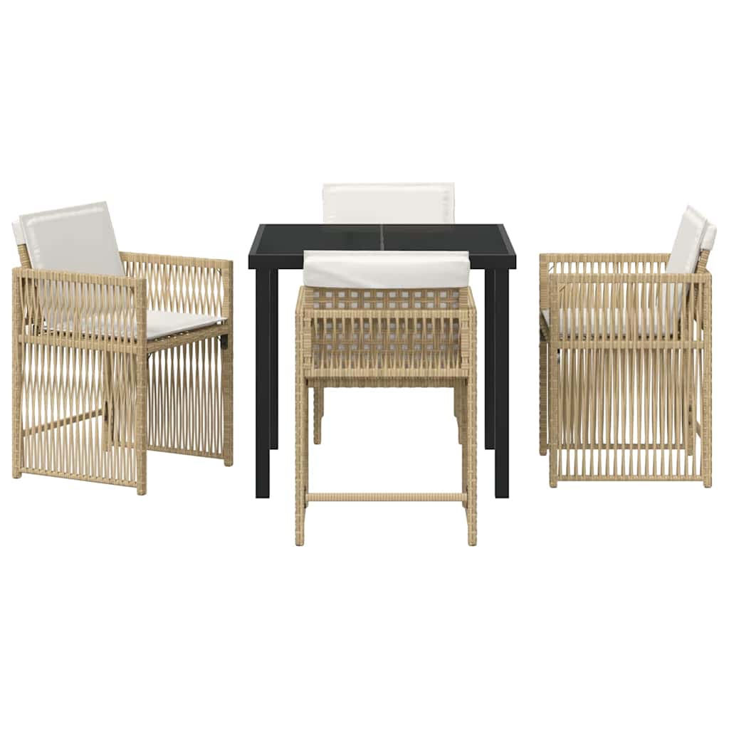 Have Spisebordssæt 5 pcs Beige polyrattan