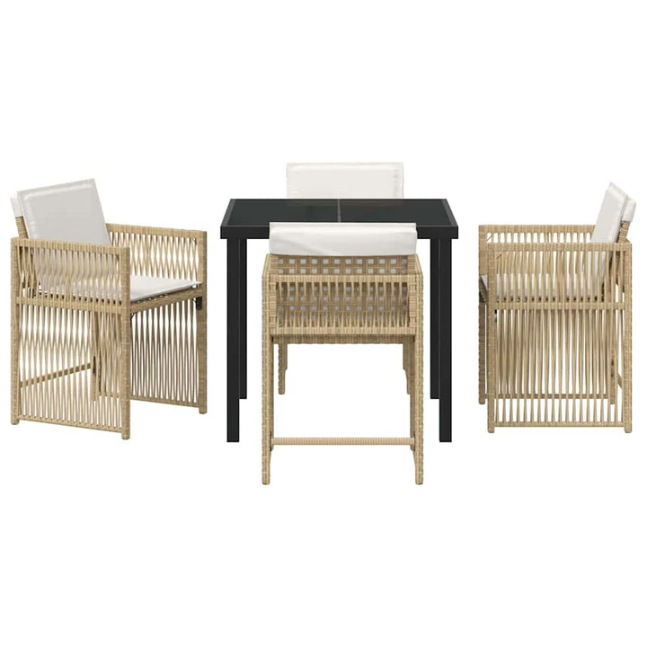 Have Spisebordssæt 5 pcs Beige polyrattan