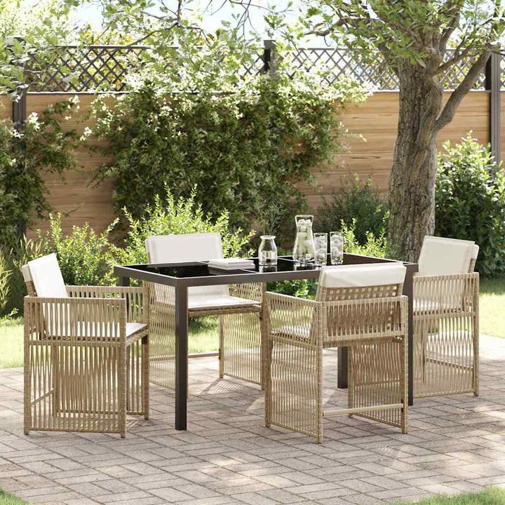 Have Spisebordssæt 5 pcs Beige polyrattan