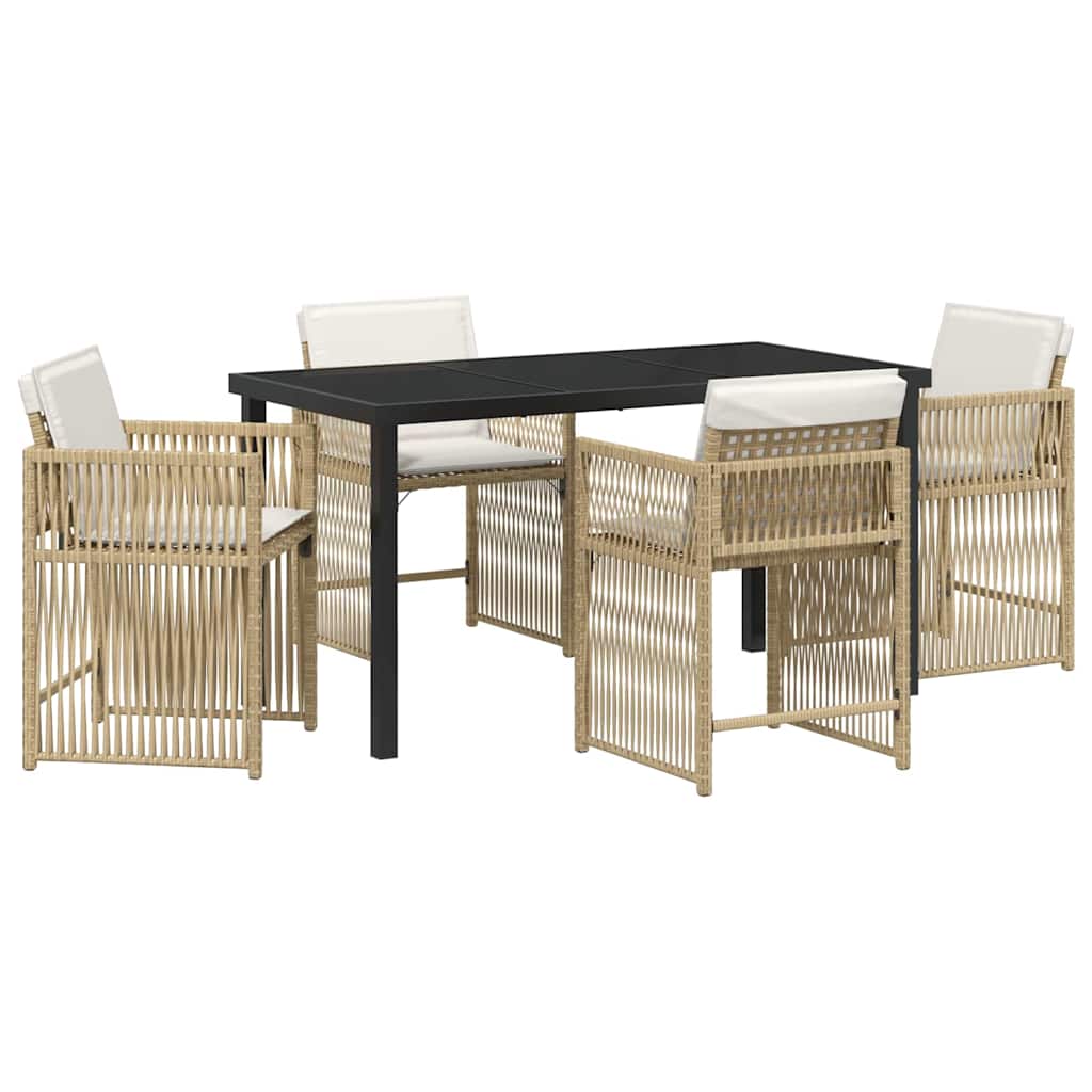 Have Spisebordssæt 5 pcs Beige polyrattan