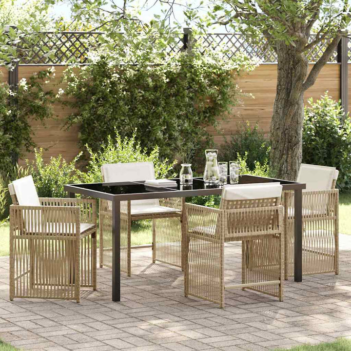 Have Spisebordssæt 5 pcs Beige polyrattan