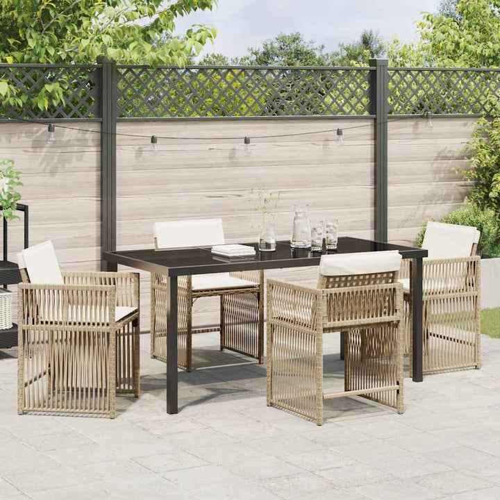 Have Spisebordssæt 5 pcs Beige polyrattan
