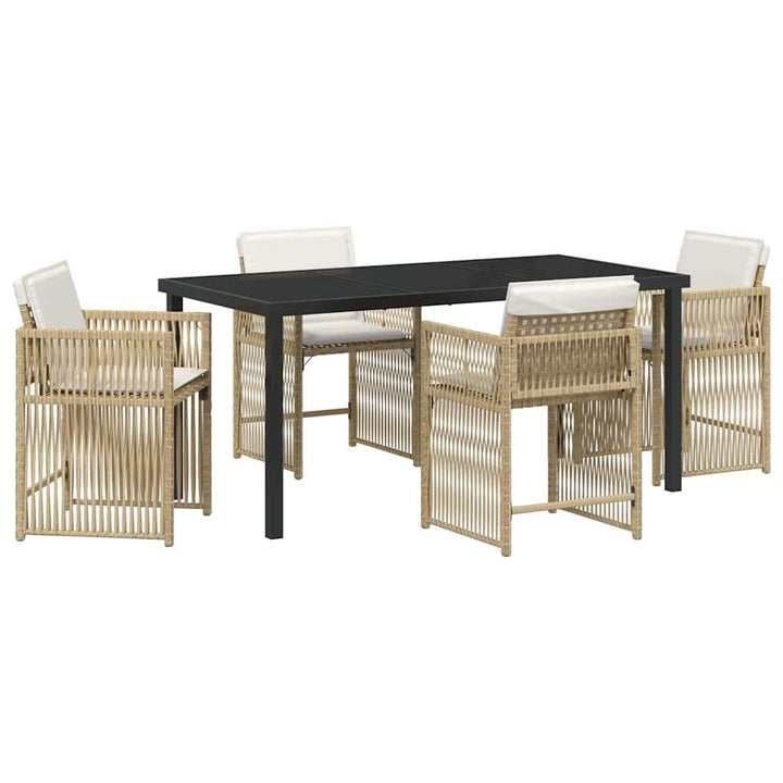 Have Spisebordssæt 5 pcs Beige polyrattan