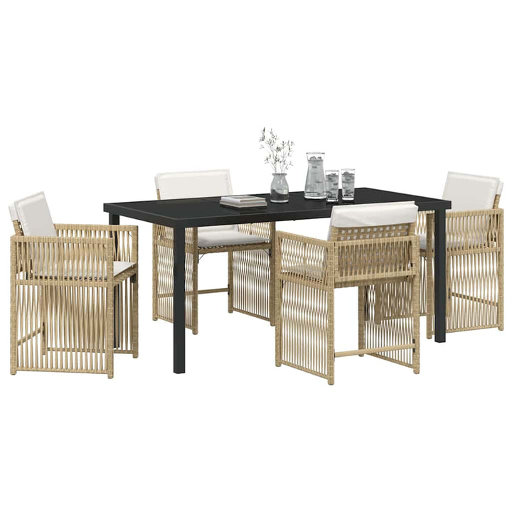 Have Spisebordssæt 5 pcs Beige polyrattan