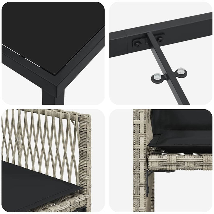 Have Spisebordssæt 5 pcs Lysegrå polyrattan