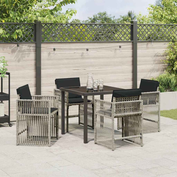 Have Spisebordssæt 5 pcs Lysegrå polyrattan