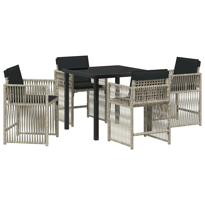 Have Spisebordssæt 5 pcs Lysegrå polyrattan