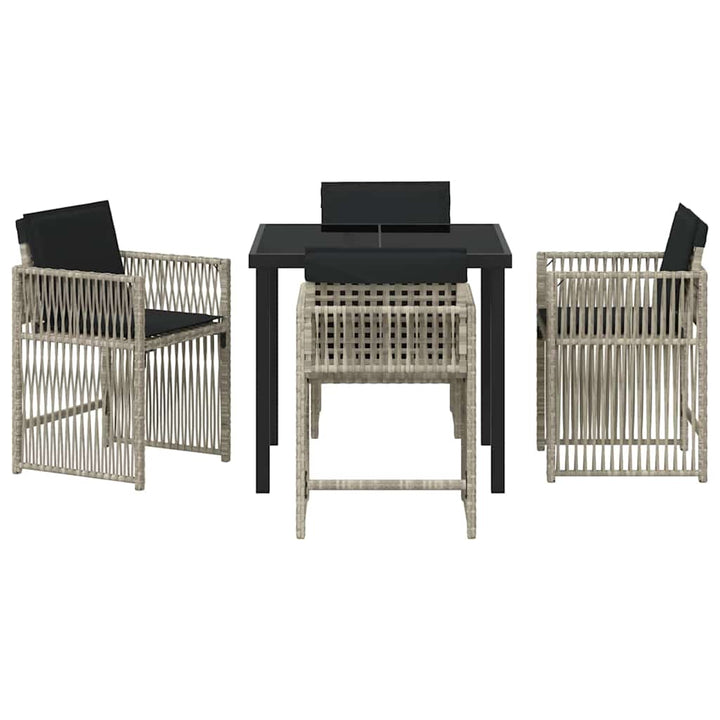 Have Spisebordssæt 5 pcs Lysegrå polyrattan