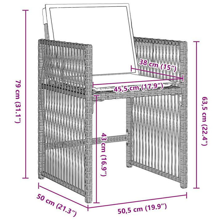 Have Spisebordssæt 5 pcs Lysegrå polyrattan