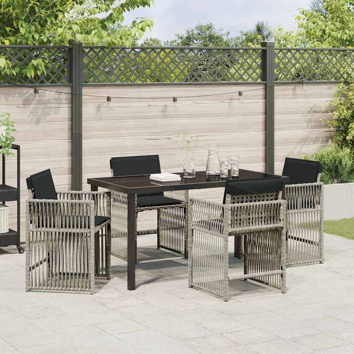 Have Spisebordssæt 5 pcs Lysegrå polyrattan