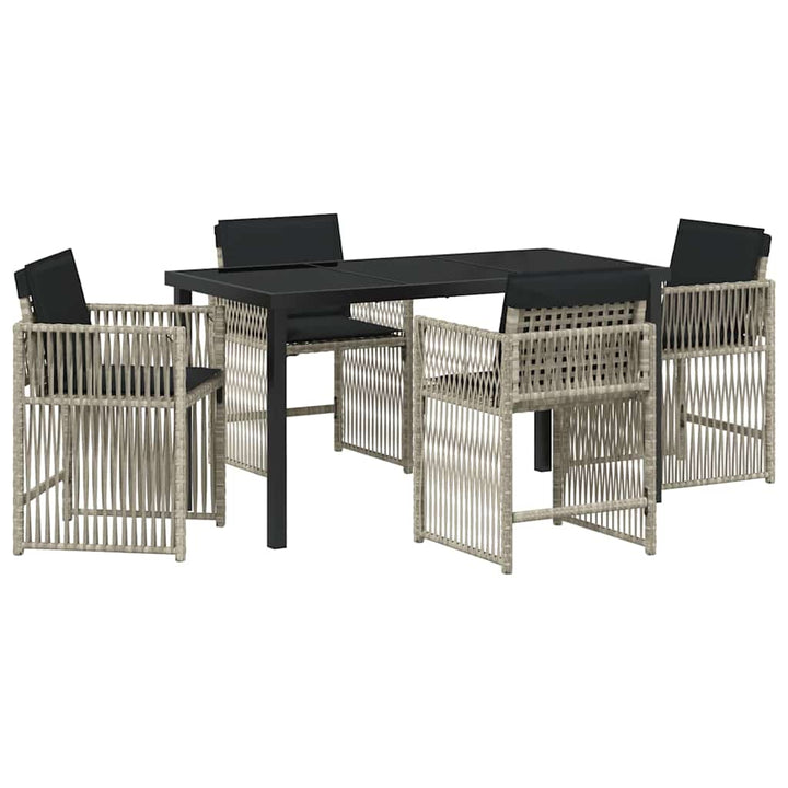 Have Spisebordssæt 5 pcs Lysegrå polyrattan