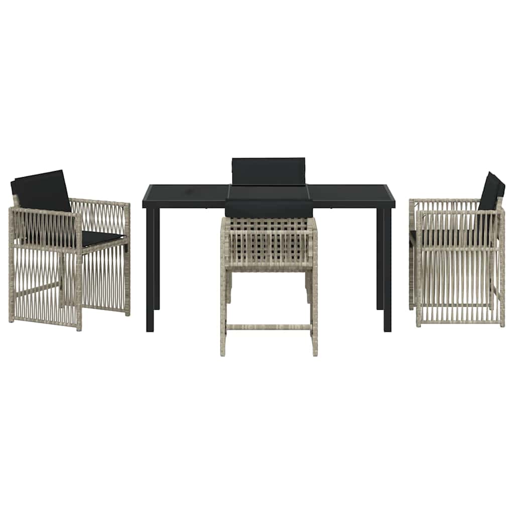 Have Spisebordssæt 5 pcs Lysegrå polyrattan
